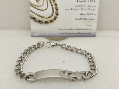 Bracciale Tennis Argento Zirconi Moda Unisex Uomo Donna I Gioielli di Vicky