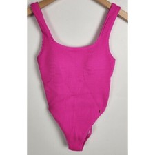 Victoria's Secret Women's Sz. S Bright Pink Cheeky Deep Back One Piece Swimsuit