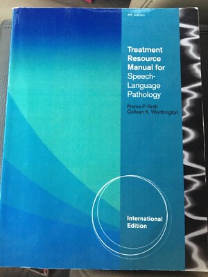 Treatment Resource Manual Speech Language Pathology International 4th Edition CD