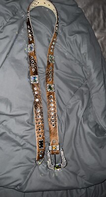 BHW Womens Western Cowgirl Bling Calf Hair Genuine Leather 