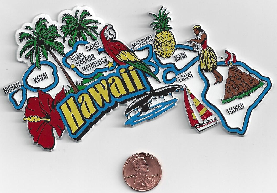 ハワイ　マグネット Amazon.com: Hawaii Jumbo State Magnet by Classic Magnets