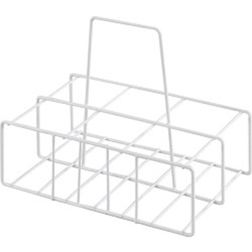 SupaHome 6 Milk Bottle Holder Pint Carrier Tidy Crate Rack Metal Coated - WHITE
