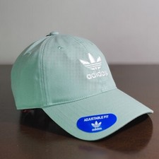 Adidas Originals Trefoil Logo Dad Hat Cap Pale Green Grey White Adjustable New