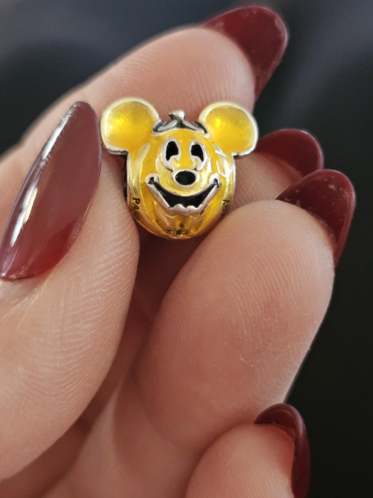 2024 Disney Parks Halloween Mickey Pumpkin Boo Double Sided Pandora Charm BL