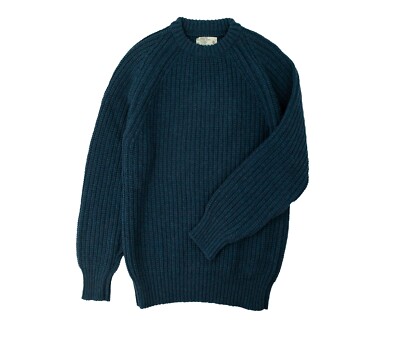 Chunky Wool Fisherman Crew Neck Jumper - Various Colours | eBay
