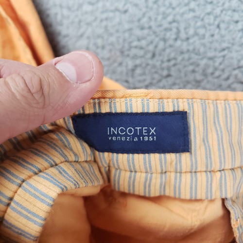 Incotex Chinolino Classic Khaki Chino Pants Mens 38 (36x30) Orange - Picture 8 of 12