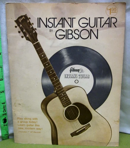 INSTANT GUITAR BY GIBSON songbook w/ vinyl record 1972 folk songs Kumbaya