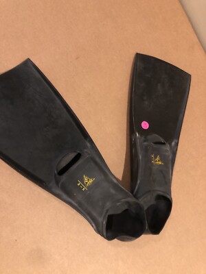 DEEP SEE Sea Scuba Diving Fins Flippers Floating Black Rubber Size 4-5