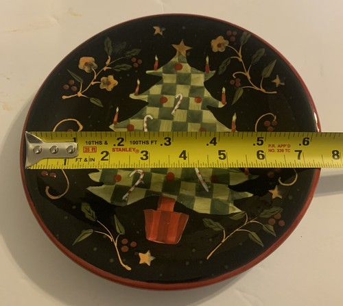 Christmas Certified International Susan Winget Folk Christmas Tree Plate - Picture 3 of 4