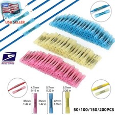 Heat Shrink Butt Wire Splice Connectors Seal Crimp Terminals 22-10AWG Assortment