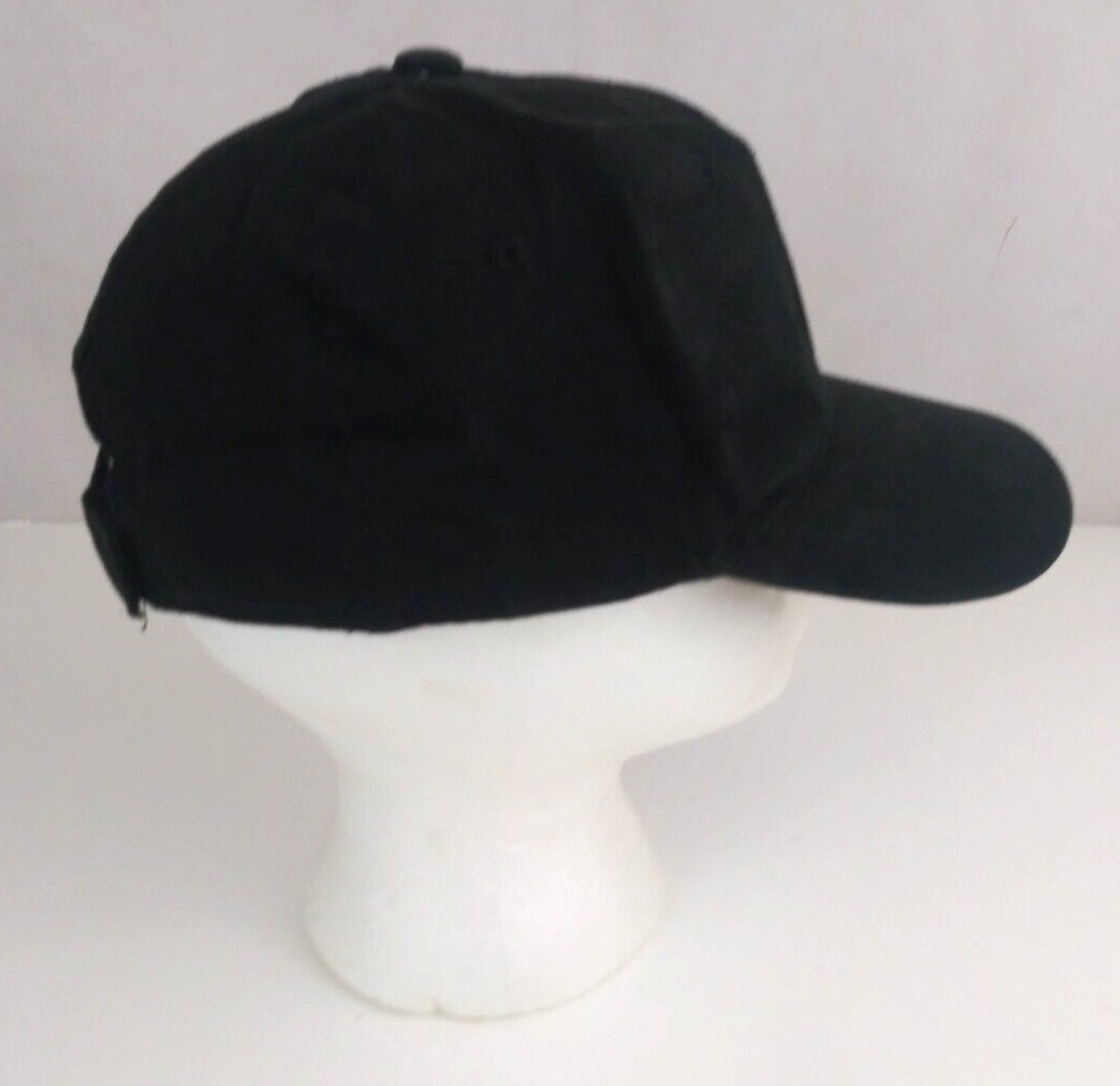 Solid Black Unisex Adjustable Baseball Cap - image 3