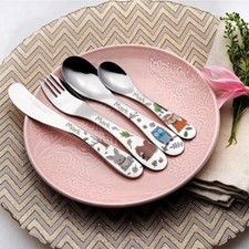 Childrens Cutlery set Forest Animals with CUSTOM Name and High quality colors