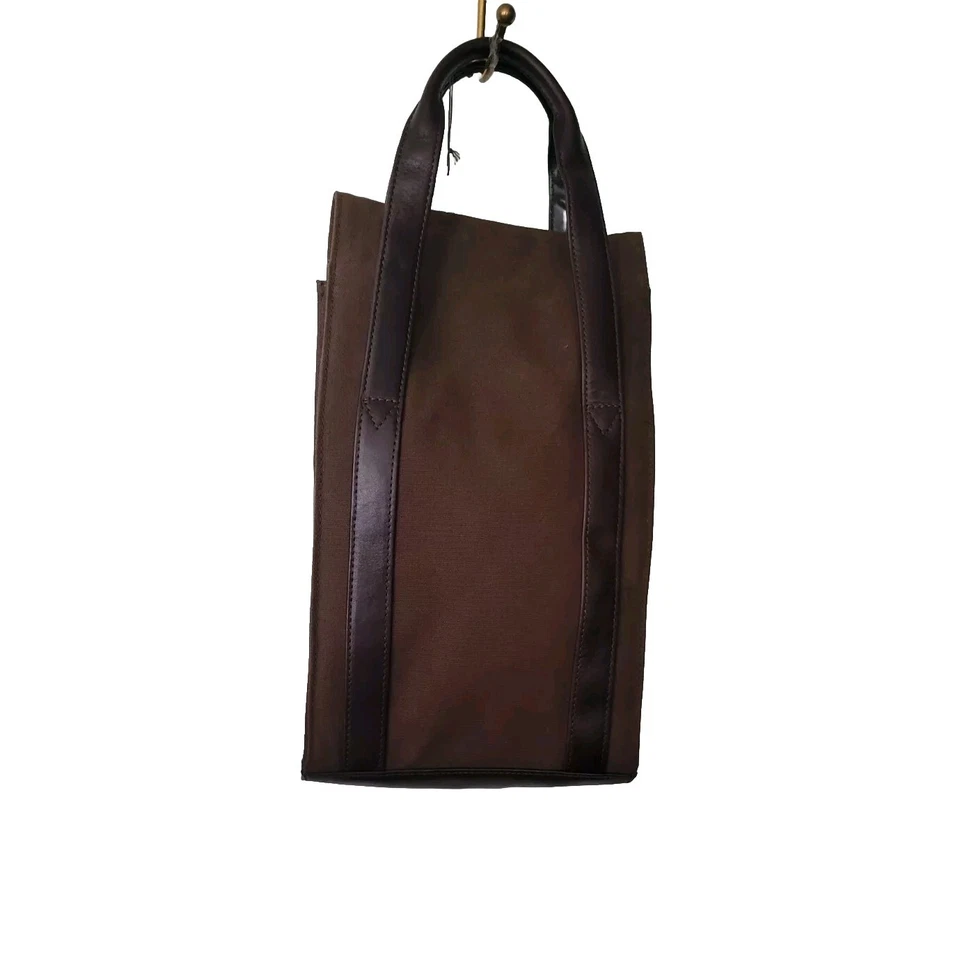 Bottles Bag Cutter & Buck Brown Cloth and Leather Wine Valet Carry Bag 2 Slots  - Image 2 of 4
