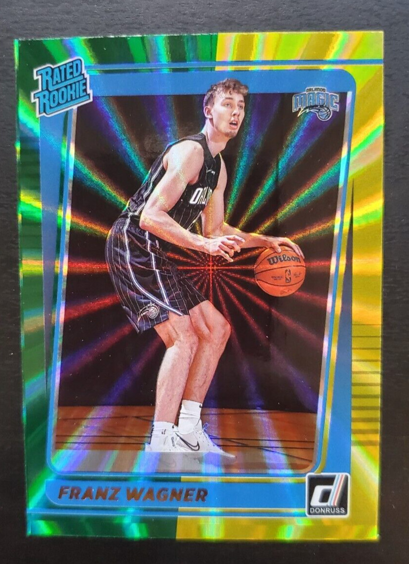2021-22 Donruss Rated Rookie Franz Wagner Green Yellow Laser RC #235 Magic