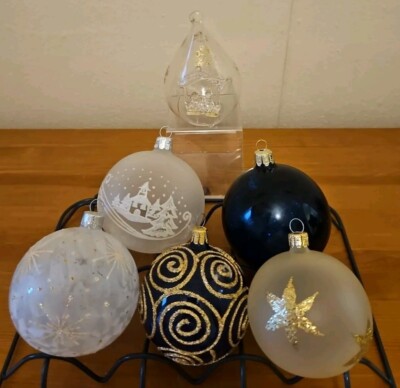 6 Christbaumkugeln aus Glas 