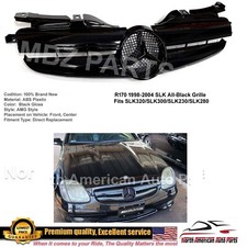 Slk R170 Grille All Black Gloss Black Star Slk320 Slk230 Slk200 Emblem New