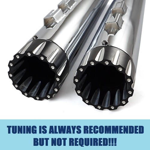 SHARKROAD Slip On Mufflers 4" Exhaust Pipe for Harley Touring 1995-2016 Nice - Picture 7 of 8