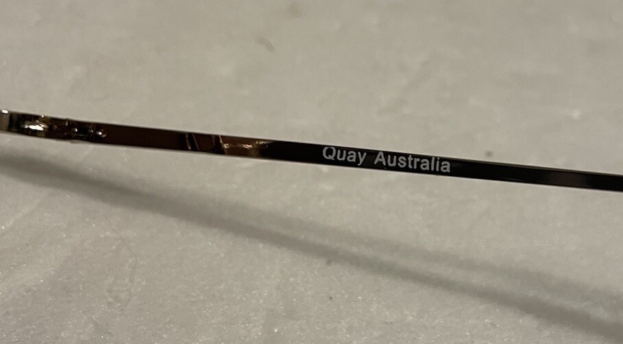 Quay Australia Kiss Tell Gold Frame Blue Mirror Lens Sunglasses