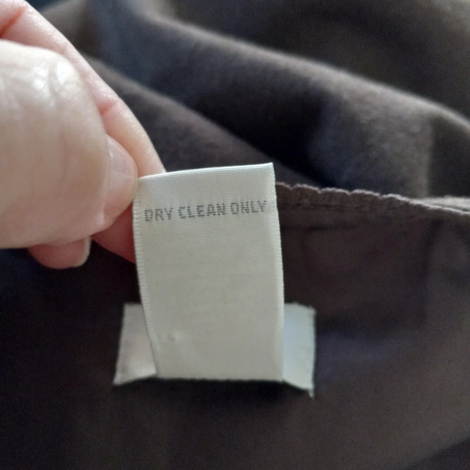 Falda corta J Jill línea A para mujer talla 8P marrón bordada flores fieltro forrada Foto 4 de 4