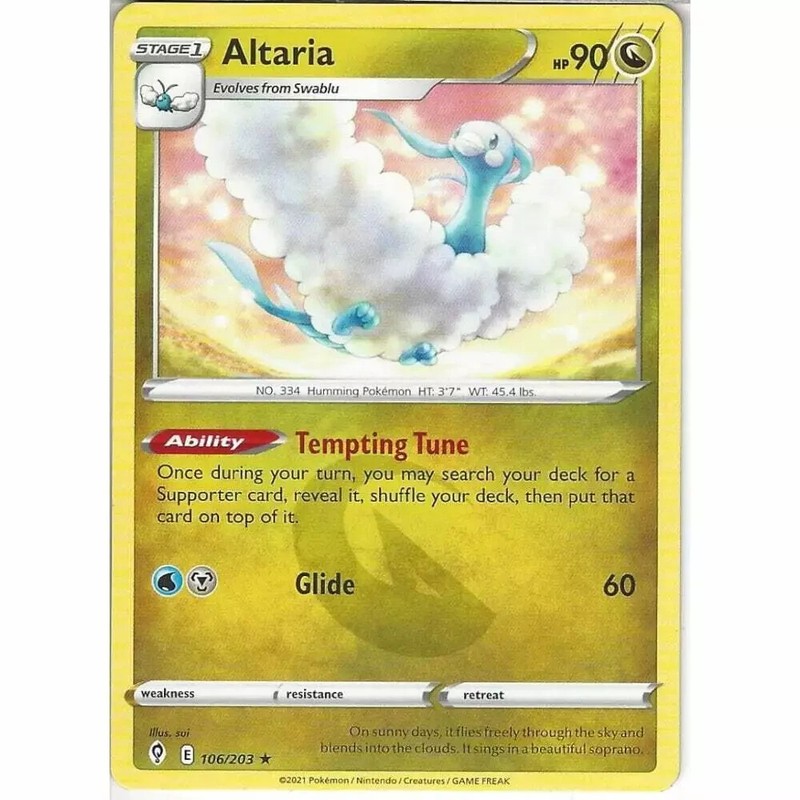 106/203 Altaria | Rare Card Pokemon Trading Card Sword & Shield Evolving Skies