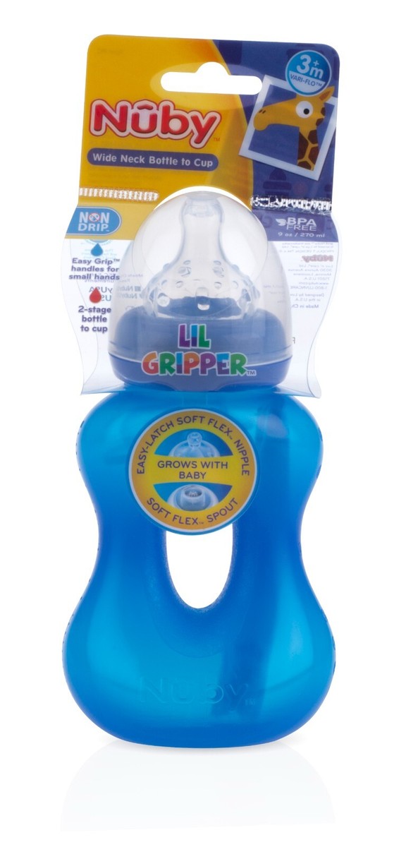 Nuby Lil Gripper 2-Stage Bottle to Cup Vari-Flow Spout Wide