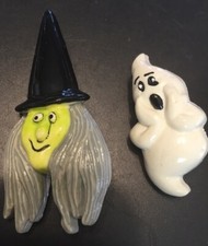 Halloween Pins Resin Witches Face  White Ghost Trick Or Treat
