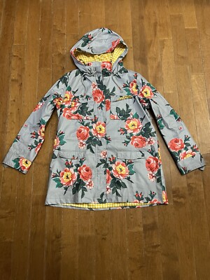 Matilda Jane Daydream Tut Tut Floral Full Zip Hooded Womens Small Raincoat