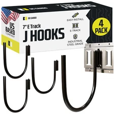 DC Cargo E-Track J Hook, 7”, 4-pack