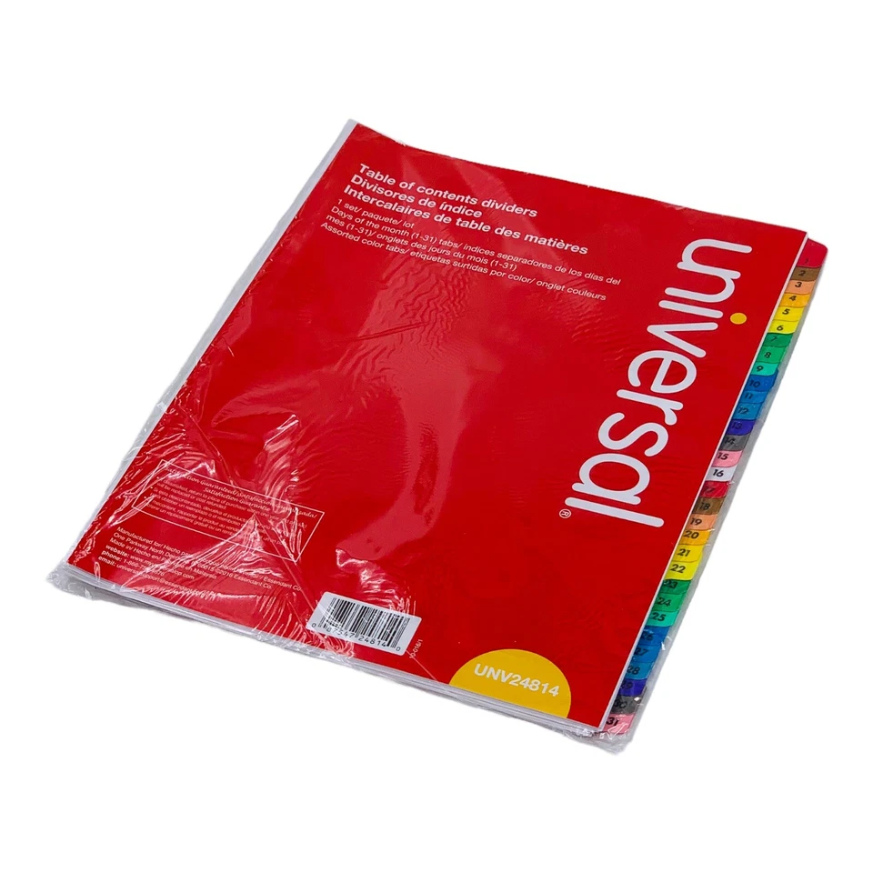 Universal Table of Contents Dividers 31 Tab 3 Hole Punched Letter Size - Image 4 of 4