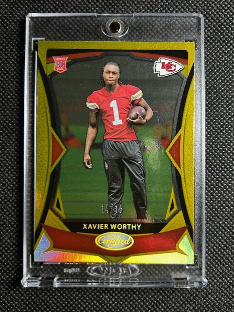 Xavier Worthy 2024 Panini Certified RC Gold Mirror Rookie FOTL /15 #120 Chiefs