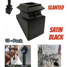 Slant/Angled Shoes for 1/2" Iron Baluster 10-Pack W Screw Satin Black Stairs
