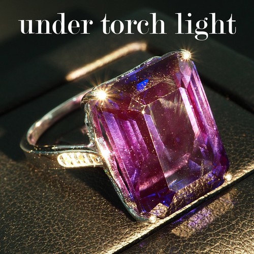 Opulent Blue Purple Sapphire 20.20Ct 925 Sterling Silver White Gold Plated Rings - Picture 6 of 10