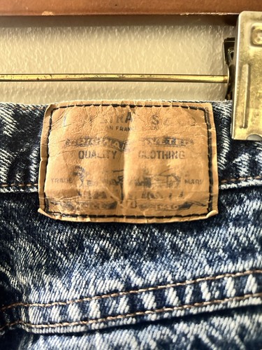 Jean vintage Levis orange/beige onglet bleu délavé à l'acide denim vieilli made in USA - Photo 8/12