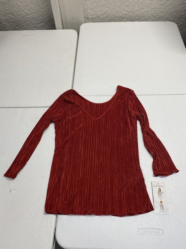 Women's Jaipur Size Small Blouse Shirt Top Red Reversible BinT