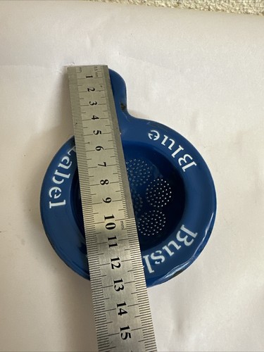 VINTAGE AUSTRALIAN BUSHELLS BLUE ENAMEL TEA STRAINER KITCHENALIA - Picture 8 of 12