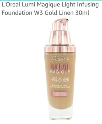 LOREAL LUMI MAGIQUE LIQUID-LIGHT-TECHNOLOGY FOUNDATION + MAKE-UP,  D3 GOLD LINEN