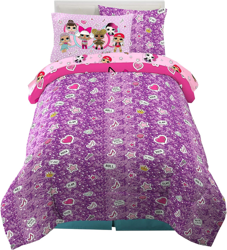 Kids Bedding Super Soft Comforter and Sheet Set with Sham, 5 Piece Twin Size, LO - Picture 2 of 12