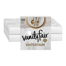 320 Ct Vanity Fair Entertain Paper Napkins, 8 Packs of 40 Disposable Napkins