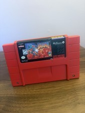 Doom (1995) Super Nintendo SNES Authentic Red Game Cartridge Tested, Working