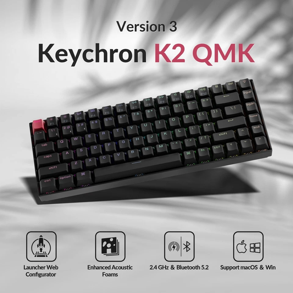 K2 75% Layout QMK Wireless and Wired Options Mechanical Keyboard with Super B... - Image 2 of 4