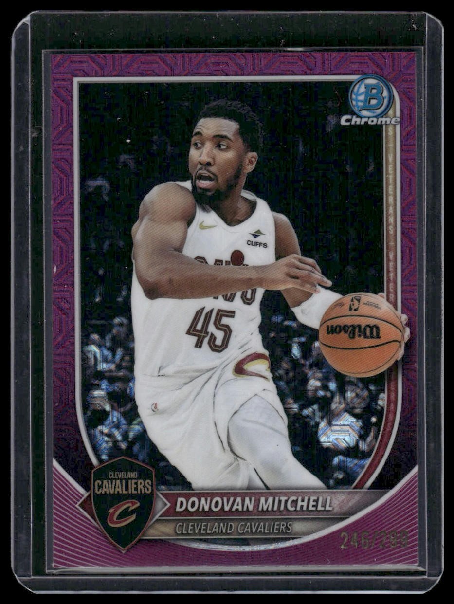Donovan Mitchell 2025-26 Bowman #BCV-91 Chrome Fuchsia Mojo Refractors #/299