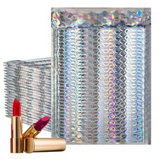 Metallic Bubble Mailers 9.5x13.5 Holographic Self Seal 3/16 Cushioning 125 Pack