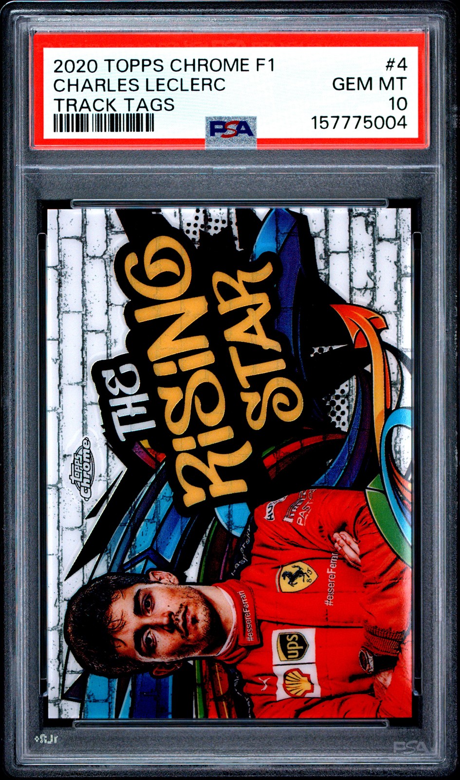 2020 TOPPS CHROME FORMULA 1 TRACK TAGS #4 CHARLES LECLERC PSA 10 view 1