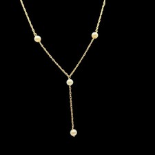 Michael Anthony 10K Gold Pearl Y Necklace Station Drop Dainty Minimalist 2.45 G