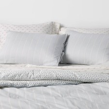 Twin/Twin Extra Long Reversible Percale Comforter Set Blue Stripe -