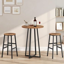 Bar Table, 35.4" Tall Pub Cocktail Table, Bar Height for Kitchen, with Cross ...