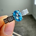 925 Sterling Silver Ring 7x5mm Natural Topaz Gemstone Zircon Bow Handmade Women — photo 8