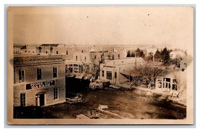 RPPC ~ Main Strreet & Auto Garage  ~ HOME CITY Kansas  Franklin  Marshall County
