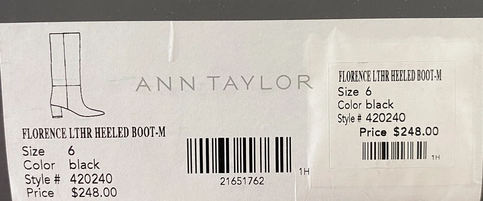Новый Ann Taylor черный блок каблук кожаный высокий ботинки размер 6 Florence колена высоты 3» - Изображение 4 из 4