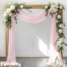 Wedding Arch Draping Fabric 1 Panel 29" x 19Ft Blush Pink Sheer Chiffon Curtain